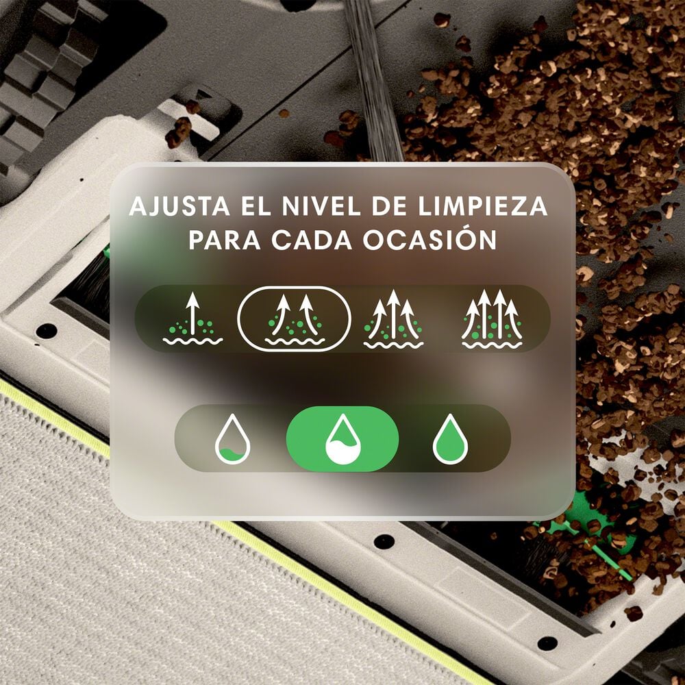 4&nbsp;niveles de potencia de succi&oacute;n. 3&nbsp;niveles de l&iacute;quido